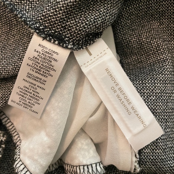 Ann Taylor LOFT Black and White Short Sleeve Fall Winter Dress - Picture 6 of 6